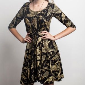 Thief and Bandit Organic Cotton/Bamboo Twirl Dress in Birds of Prey
